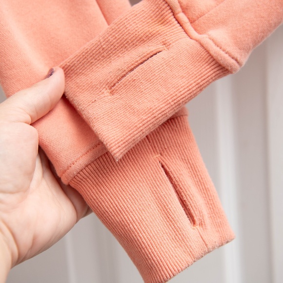 Lululemon Full Zip Cropped Scuba Hoodie Sz 4 Peach Color Athleisure Yoga Lounge - Picture 5 of 6